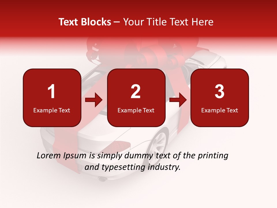 A White Car With A Red Bow On Top Of It PowerPoint Template
