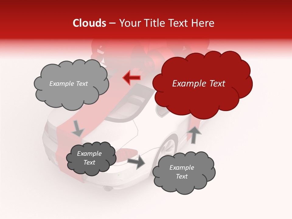 A White Car With A Red Bow On Top Of It PowerPoint Template