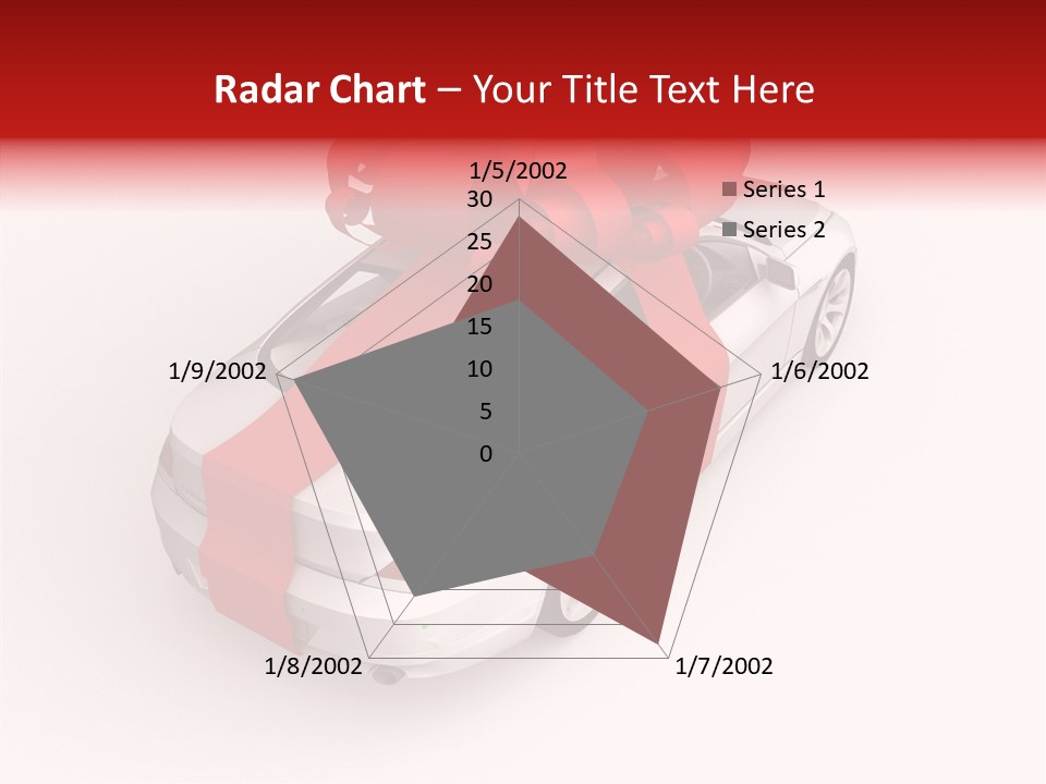 A White Car With A Red Bow On Top Of It PowerPoint Template