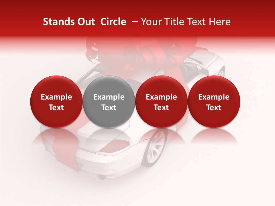 A White Car With A Red Bow On Top Of It PowerPoint Template