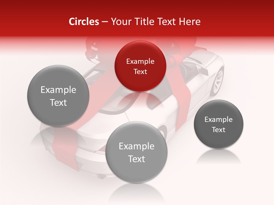 A White Car With A Red Bow On Top Of It PowerPoint Template