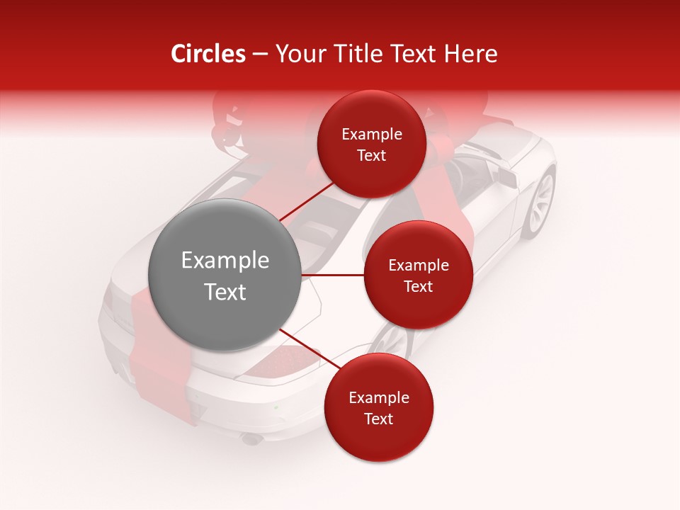 A White Car With A Red Bow On Top Of It PowerPoint Template