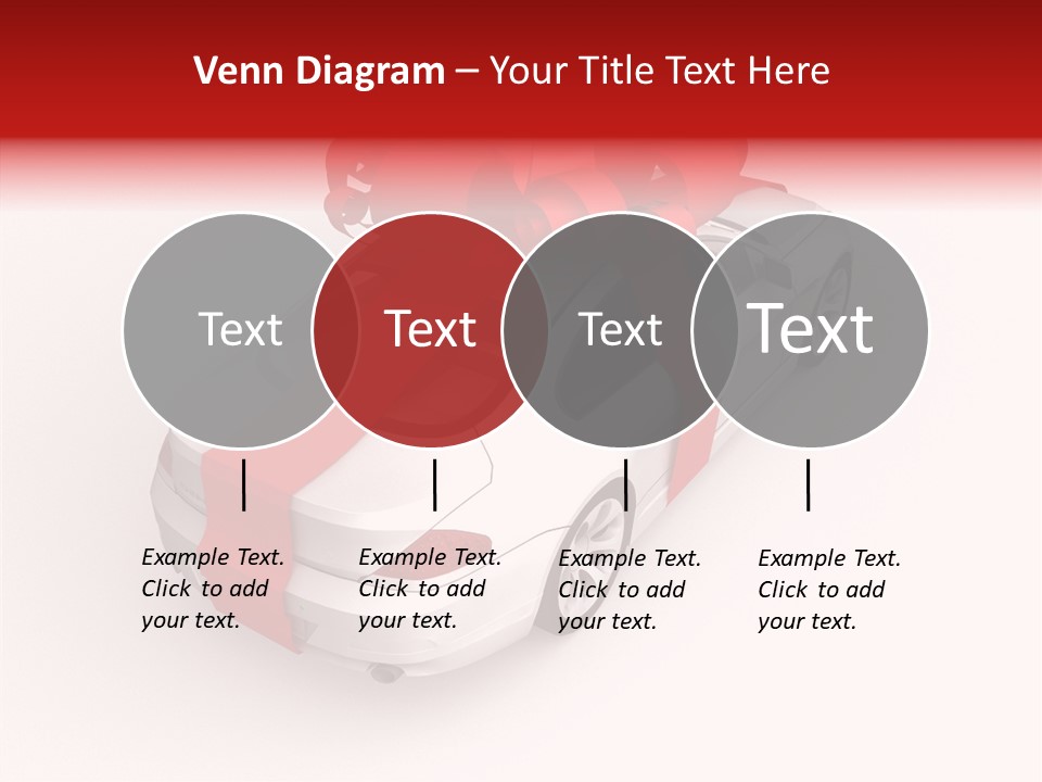 A White Car With A Red Bow On Top Of It PowerPoint Template