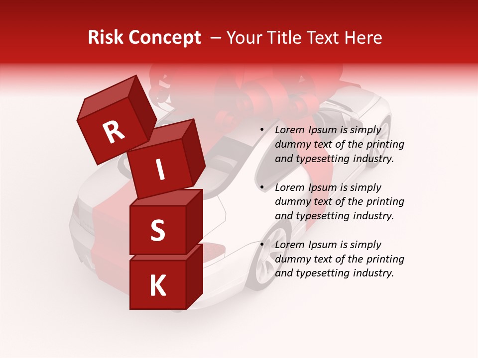 A White Car With A Red Bow On Top Of It PowerPoint Template
