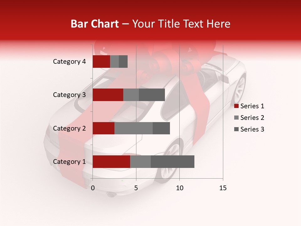 A White Car With A Red Bow On Top Of It PowerPoint Template