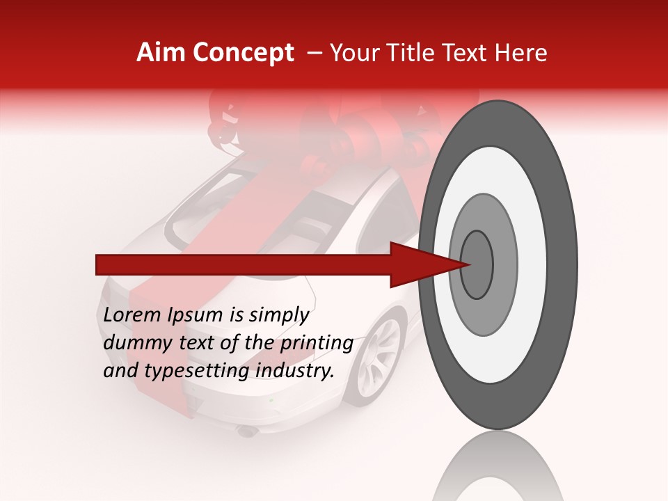 A White Car With A Red Bow On Top Of It PowerPoint Template