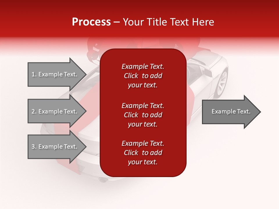A White Car With A Red Bow On Top Of It PowerPoint Template