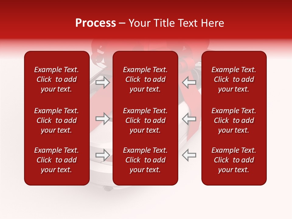 A White Car With A Red Bow On Top Of It PowerPoint Template