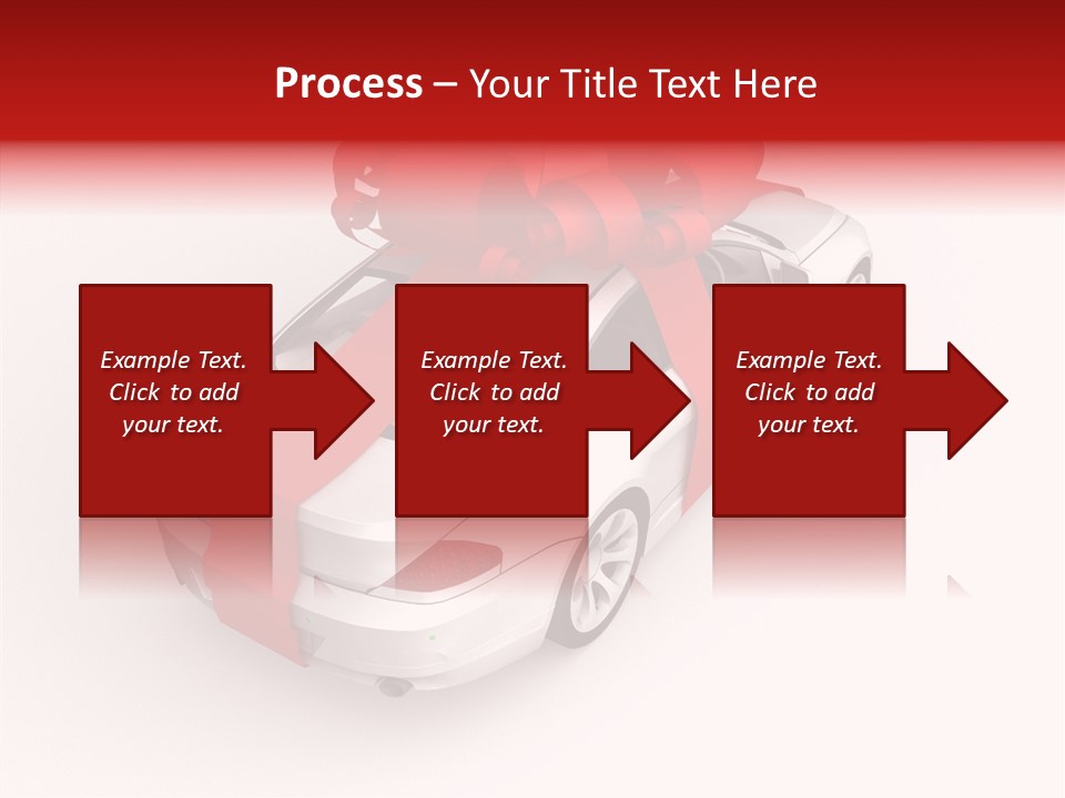 A White Car With A Red Bow On Top Of It PowerPoint Template