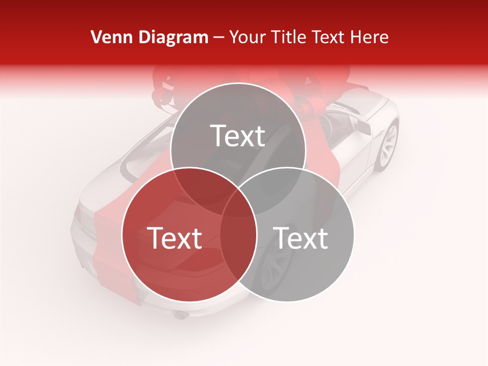 A White Car With A Red Bow On Top Of It PowerPoint Template