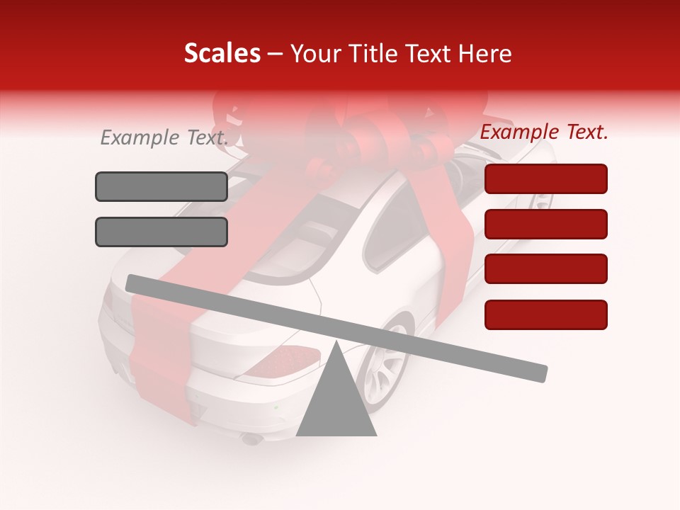 A White Car With A Red Bow On Top Of It PowerPoint Template