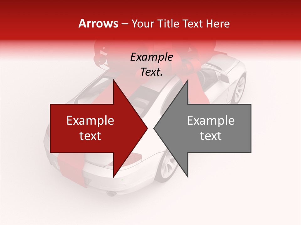 A White Car With A Red Bow On Top Of It PowerPoint Template