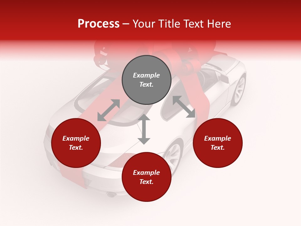 A White Car With A Red Bow On Top Of It PowerPoint Template