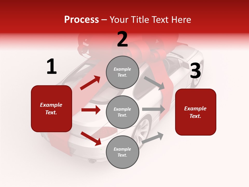 A White Car With A Red Bow On Top Of It PowerPoint Template