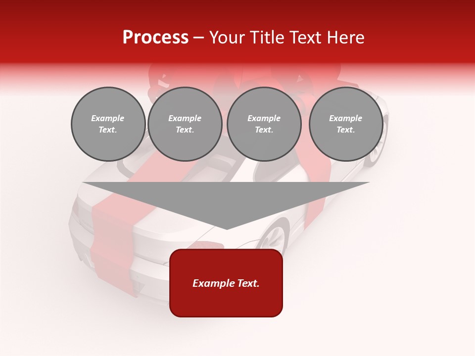 A White Car With A Red Bow On Top Of It PowerPoint Template