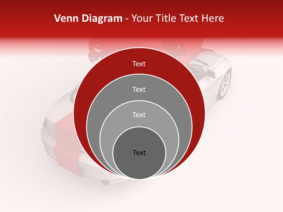 A White Car With A Red Bow On Top Of It PowerPoint Template