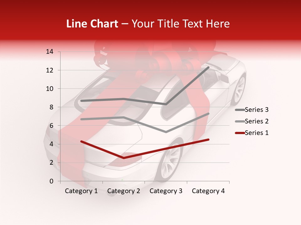 A White Car With A Red Bow On Top Of It PowerPoint Template