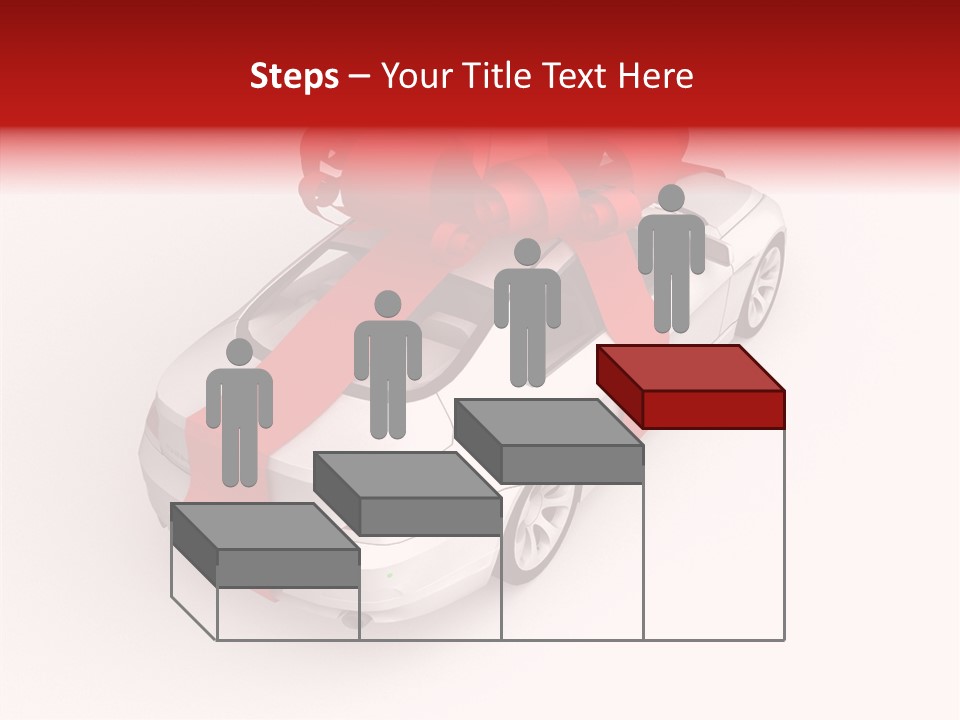 A White Car With A Red Bow On Top Of It PowerPoint Template
