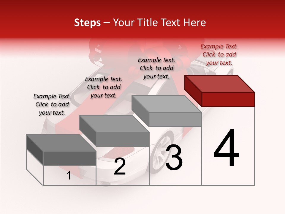 A White Car With A Red Bow On Top Of It PowerPoint Template