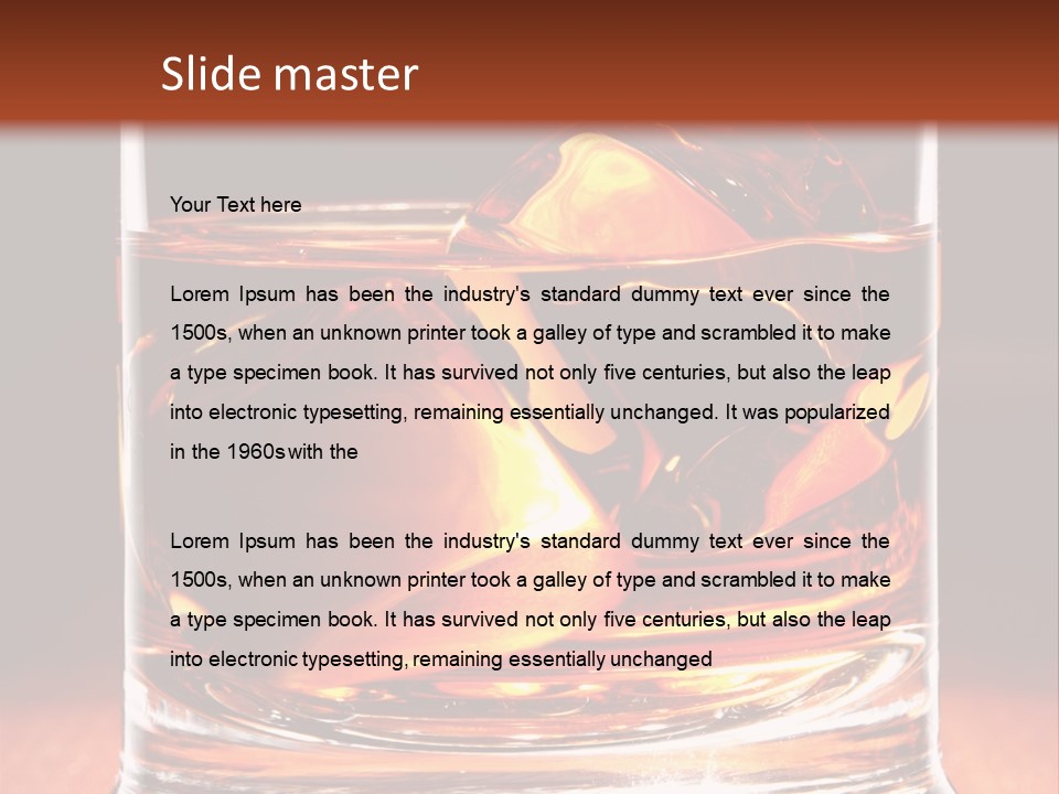 Bourbon Amber Cube PowerPoint Template
