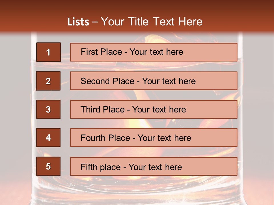Bourbon Amber Cube PowerPoint Template