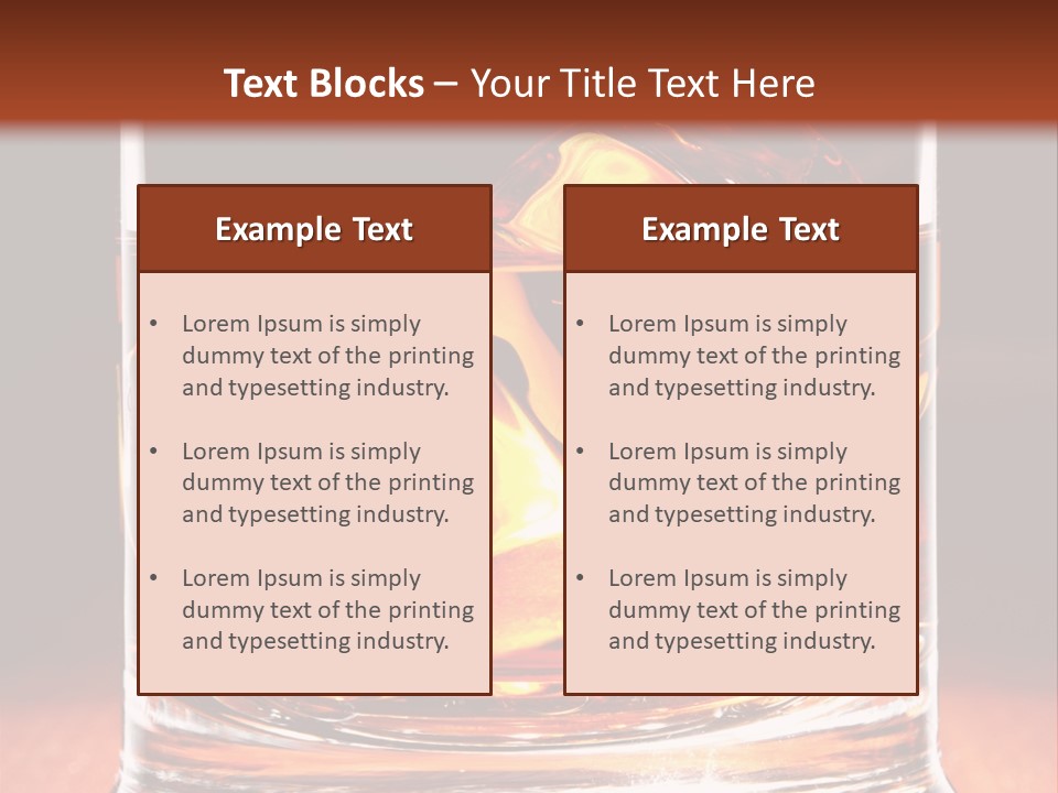 Bourbon Amber Cube PowerPoint Template