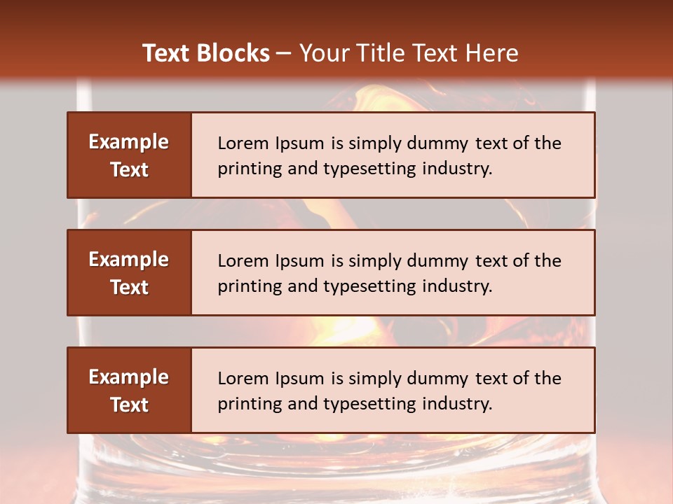 Bourbon Amber Cube PowerPoint Template
