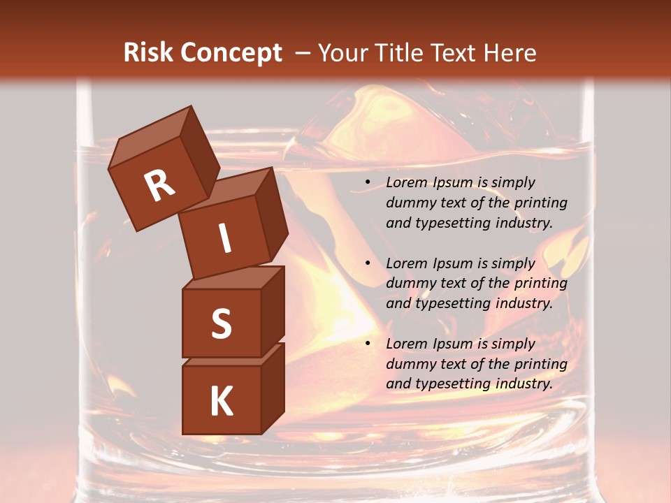 Bourbon Amber Cube PowerPoint Template