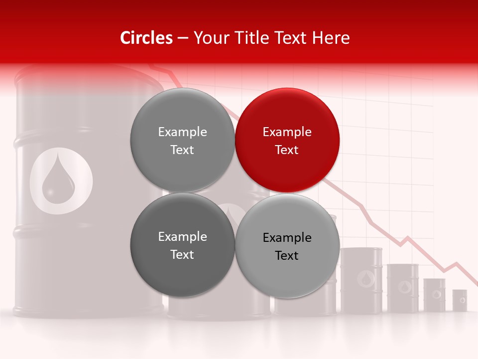 A Barrel Of Oil Next To Barrels With Oil Prices PowerPoint Template
