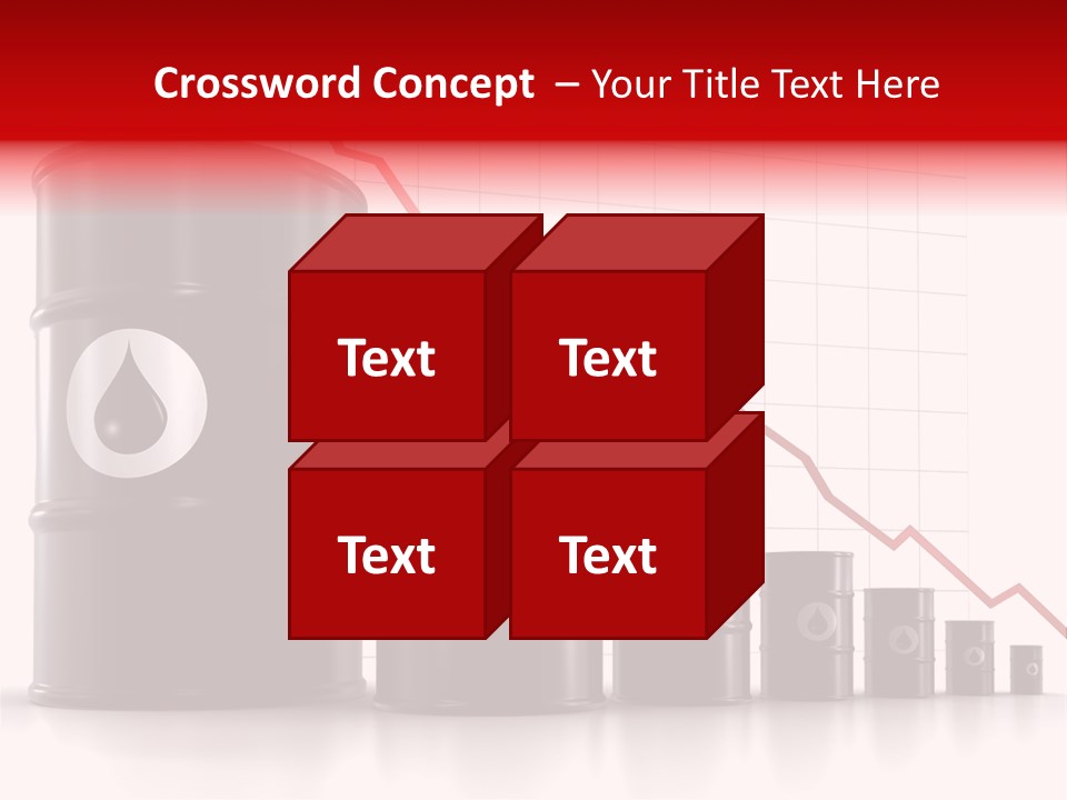 A Barrel Of Oil Next To Barrels With Oil Prices PowerPoint Template
