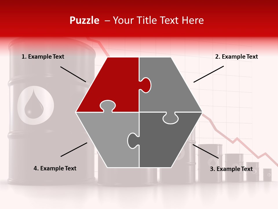 A Barrel Of Oil Next To Barrels With Oil Prices PowerPoint Template