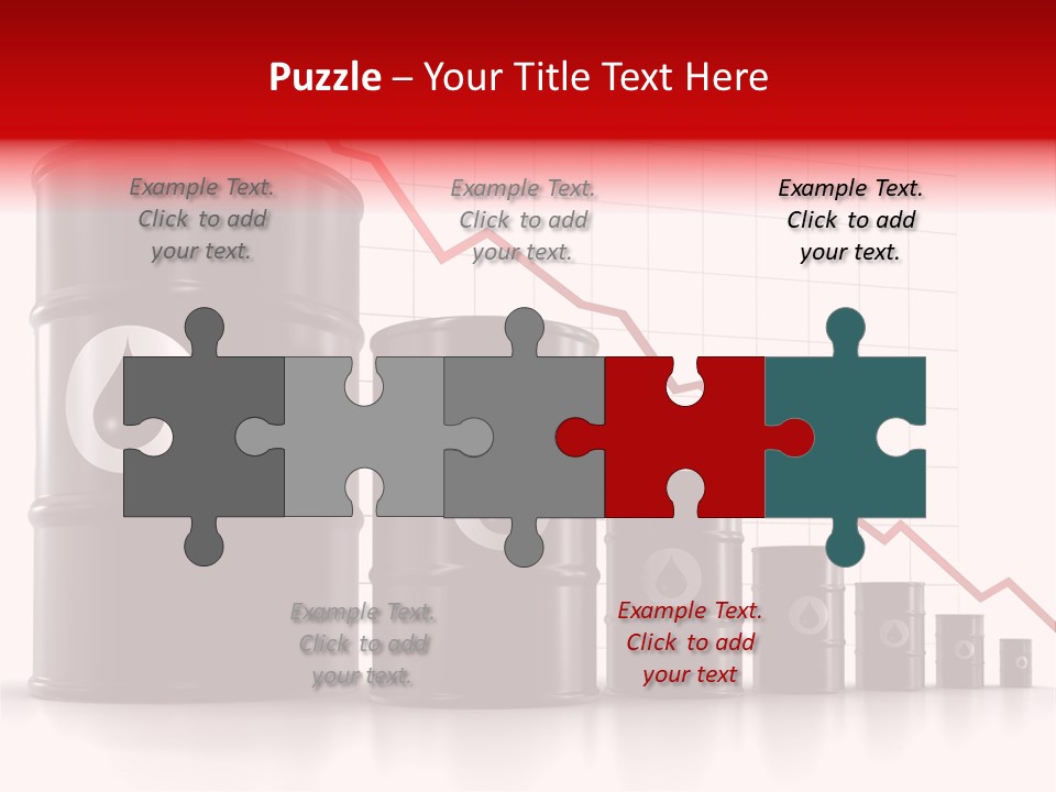 A Barrel Of Oil Next To Barrels With Oil Prices PowerPoint Template