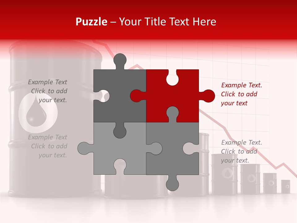 A Barrel Of Oil Next To Barrels With Oil Prices PowerPoint Template
