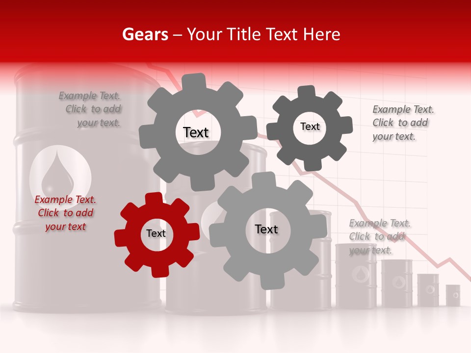 A Barrel Of Oil Next To Barrels With Oil Prices PowerPoint Template