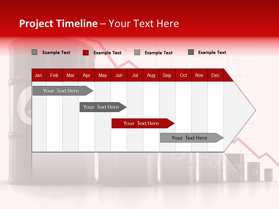 A Barrel Of Oil Next To Barrels With Oil Prices PowerPoint Template