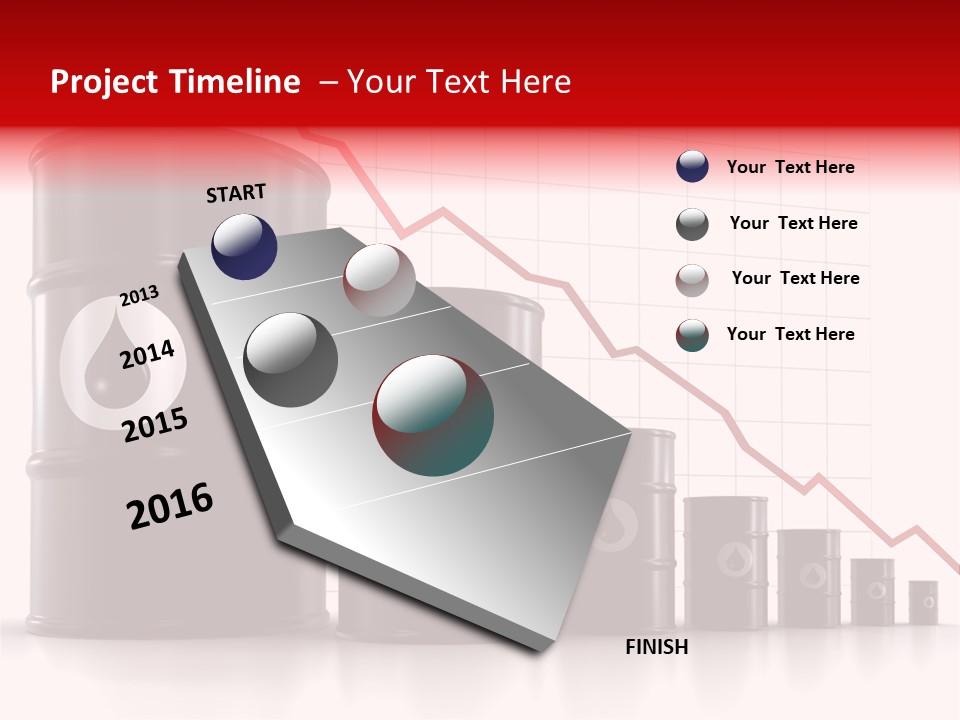 A Barrel Of Oil Next To Barrels With Oil Prices PowerPoint Template