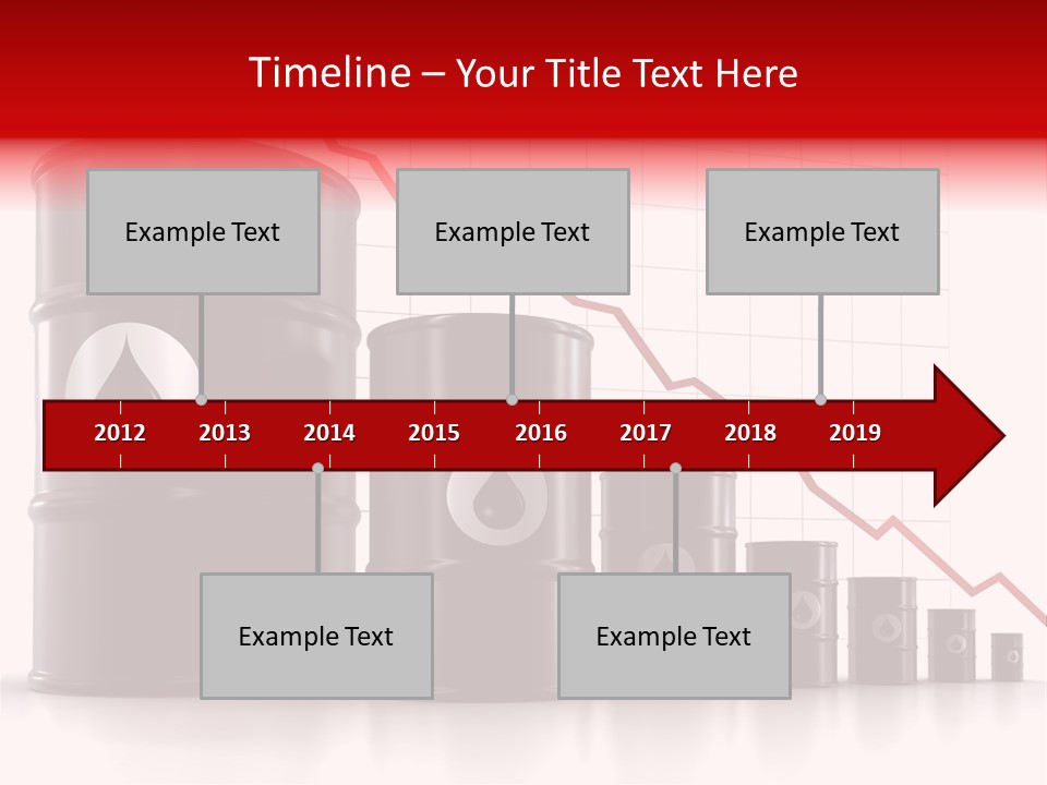 A Barrel Of Oil Next To Barrels With Oil Prices PowerPoint Template