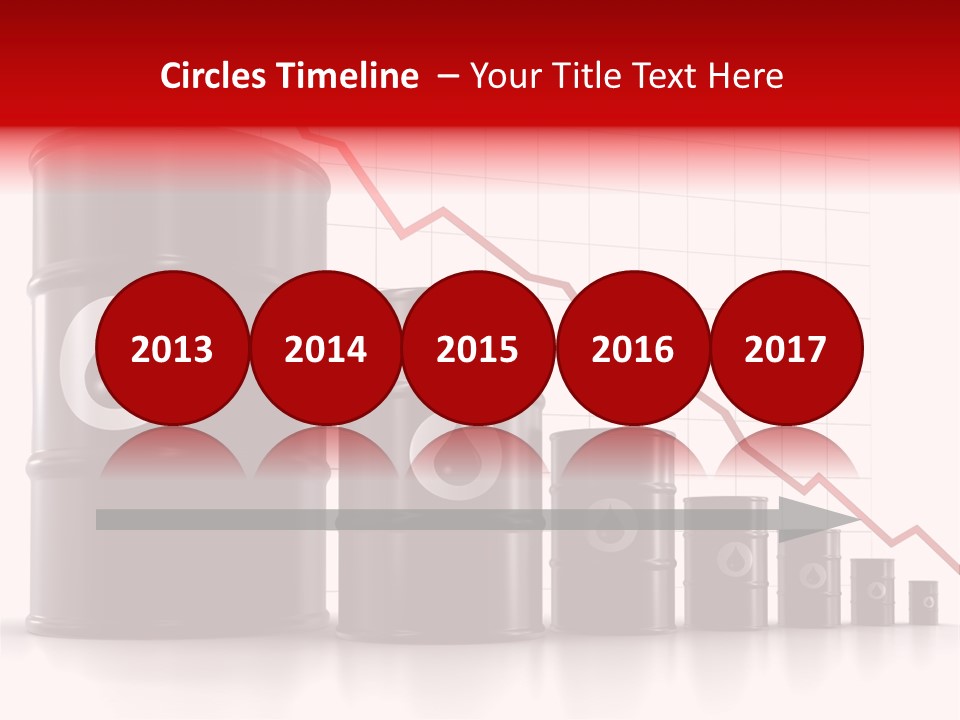A Barrel Of Oil Next To Barrels With Oil Prices PowerPoint Template