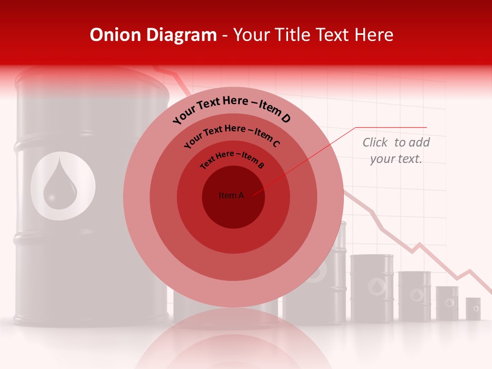 A Barrel Of Oil Next To Barrels With Oil Prices PowerPoint Template
