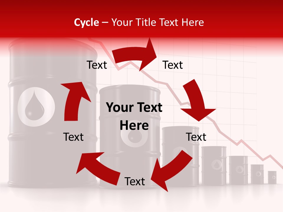 A Barrel Of Oil Next To Barrels With Oil Prices PowerPoint Template
