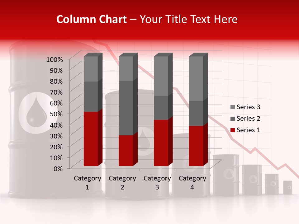 A Barrel Of Oil Next To Barrels With Oil Prices PowerPoint Template