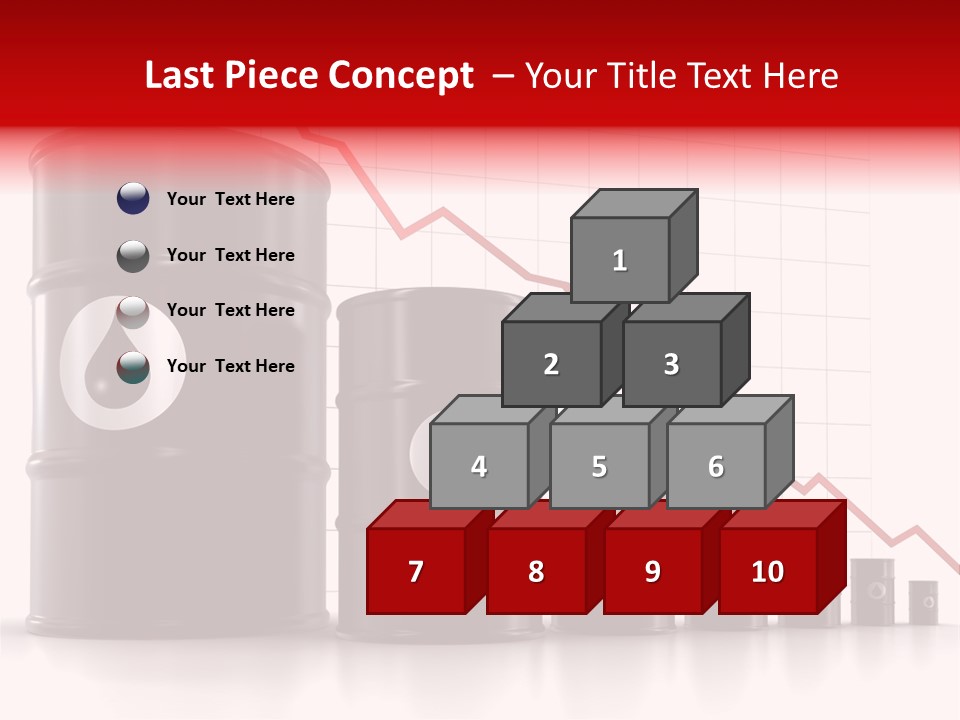 A Barrel Of Oil Next To Barrels With Oil Prices PowerPoint Template
