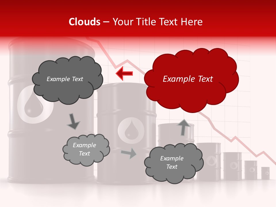 A Barrel Of Oil Next To Barrels With Oil Prices PowerPoint Template