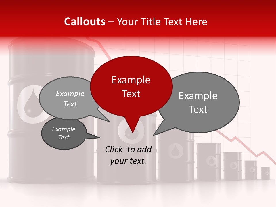 A Barrel Of Oil Next To Barrels With Oil Prices PowerPoint Template