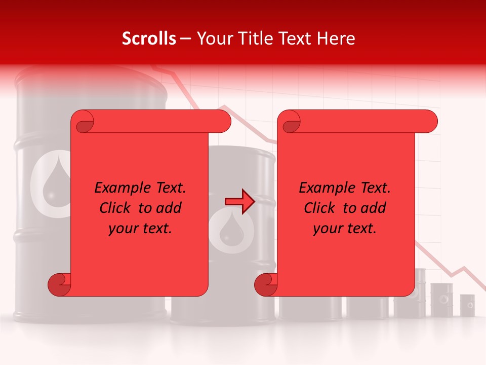 A Barrel Of Oil Next To Barrels With Oil Prices PowerPoint Template