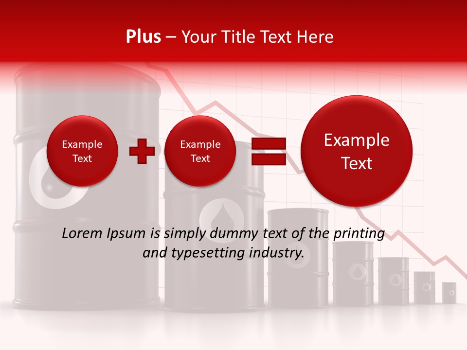 A Barrel Of Oil Next To Barrels With Oil Prices PowerPoint Template
