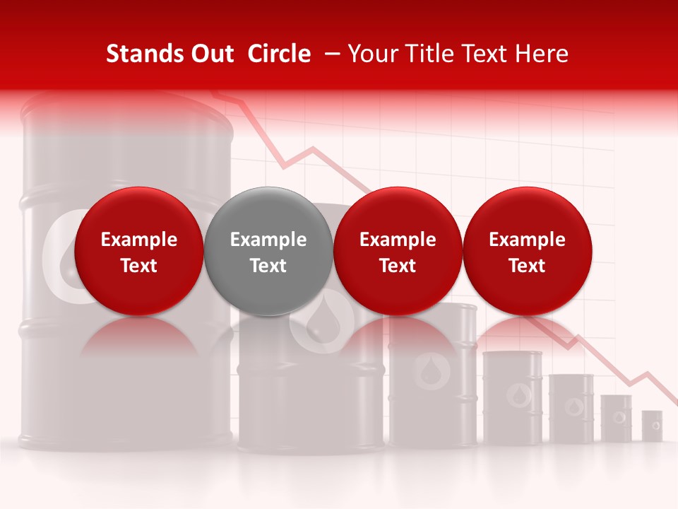 A Barrel Of Oil Next To Barrels With Oil Prices PowerPoint Template