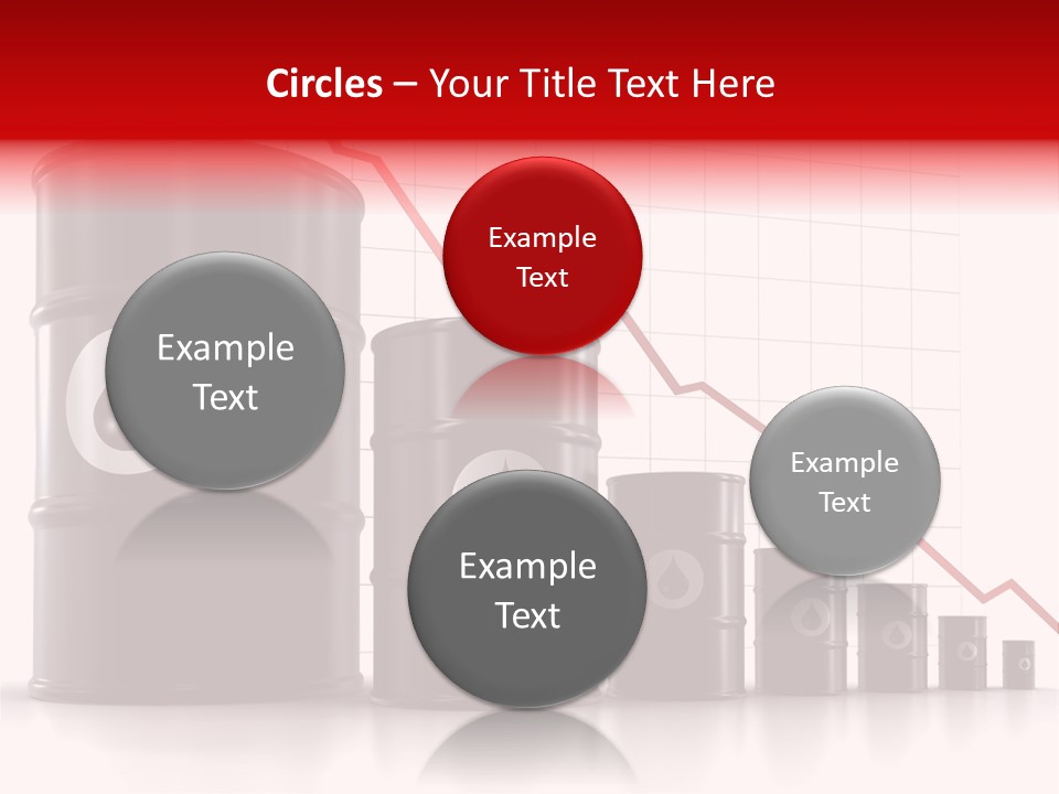 A Barrel Of Oil Next To Barrels With Oil Prices PowerPoint Template