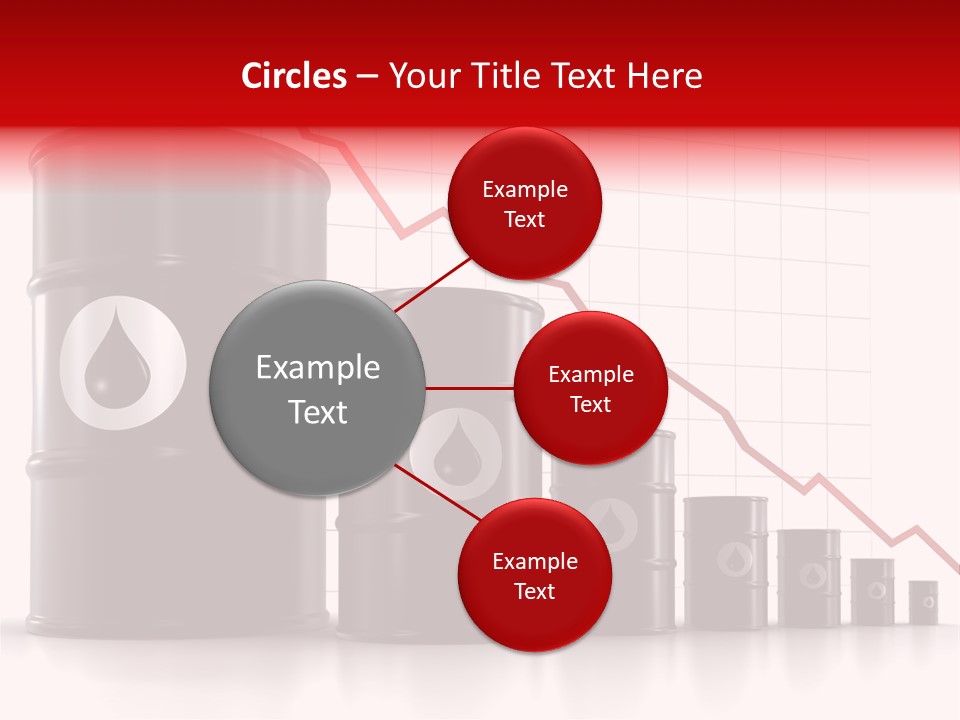 A Barrel Of Oil Next To Barrels With Oil Prices PowerPoint Template