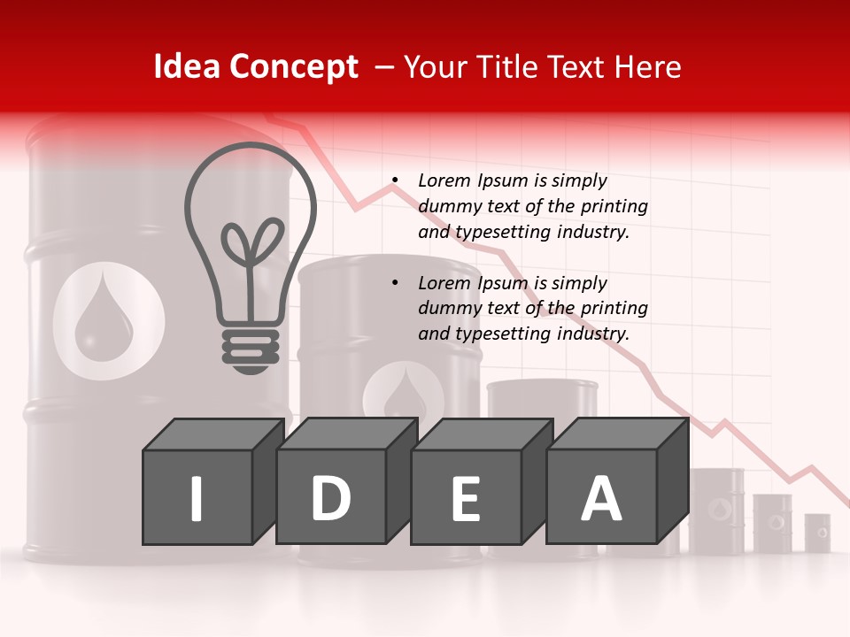 A Barrel Of Oil Next To Barrels With Oil Prices PowerPoint Template